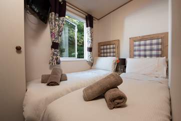 The second bedroom has small twin beds (2'3'' suitable for children) and a TV/DVD player.