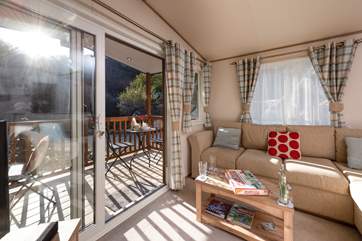 Slide open the doors and listen to the leave rustling in the breeze.