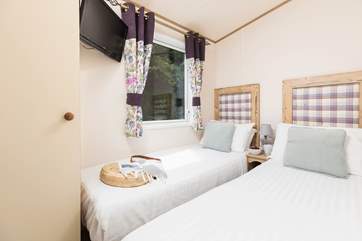 The second bedroom has small twin beds (2'3'' suitable for children) and a TV/DVD player.