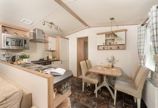 The spacious open-plan kitchen is perfect for young families. 