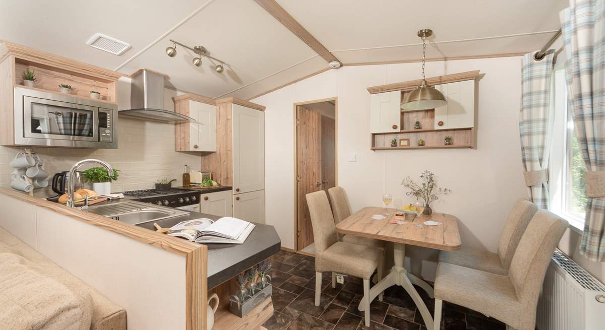 The spacious open-plan kitchen is perfect for young families. 