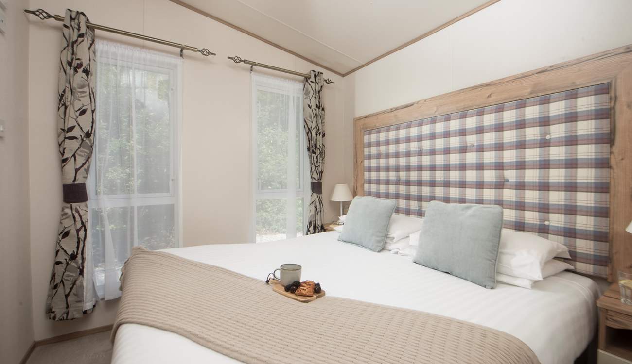 You'll find a comfy double bed in the main bedroom. 