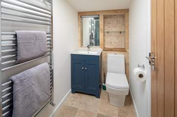 The en suite space is well-equipped and also very inviting.