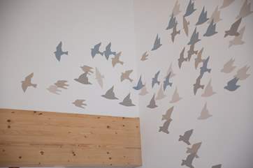 Starlings wall design. One of many fabulous touches.