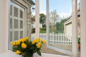 So many of the windows have such pretty views of the courtyard and garden - this is from the kitchen.