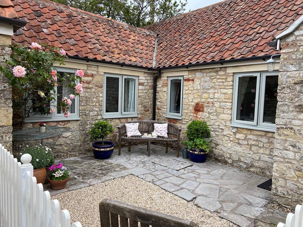 The pretty courtyard is a real sun-trap.