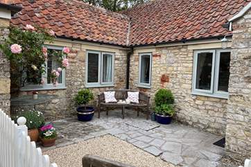 The pretty courtyard is a real sun-trap.