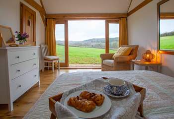 Enjoy breakfast from the comfort of your bed and take in the views.