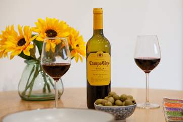 Unwind with a glass of wine.