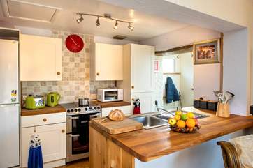 The kitchen-area has all the essentials, should you want to do any cooking whilst on holiday.
