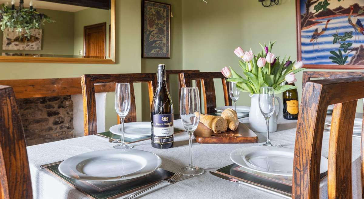 Separate dining room for a sit-down meal.  