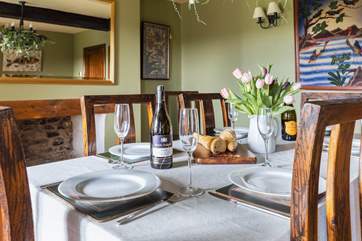 Separate dining room for a sit-down meal.