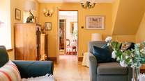 The sitting-room is flooded with light.