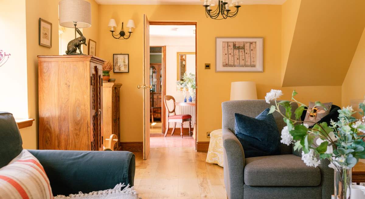 The sitting room is flooded with light