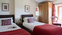 Another spacious twin-room with lots of storage.