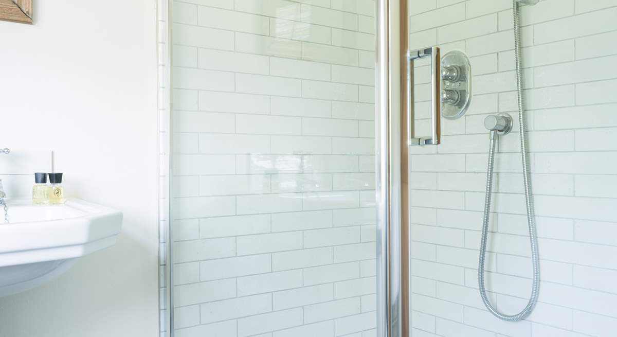 Bright upstairs shower room is additional to the main bathroom