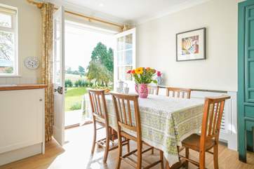 Open the French doors leading out to the garden whilst admiring stunning views across Culver Down.