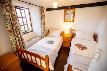The twin is comfortable and warm even for an original cottage.
