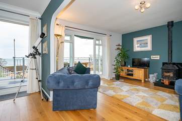 Amazing sea views from the first floor living-room and balcony.