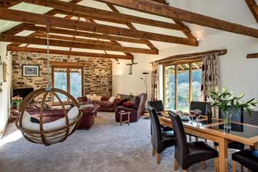 The sitting/dining-room is on the first floor taking full advantage of the view.
