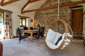 You'll enjoy holiday meals at the dining-table and why not curl up with a good book in the swing chair.
