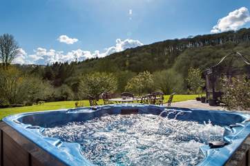Relax in the hot tub and enjoy the view