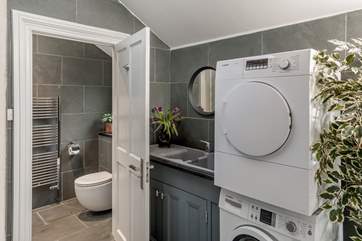 The separate utility-room has the added bonus of a washer and drier.