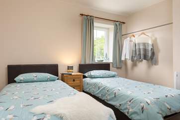 Bedroom 2 has two super-comfy 3ft single beds.