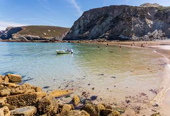 The cove in St Agnes is perfect for bathing and building sandcastles. 