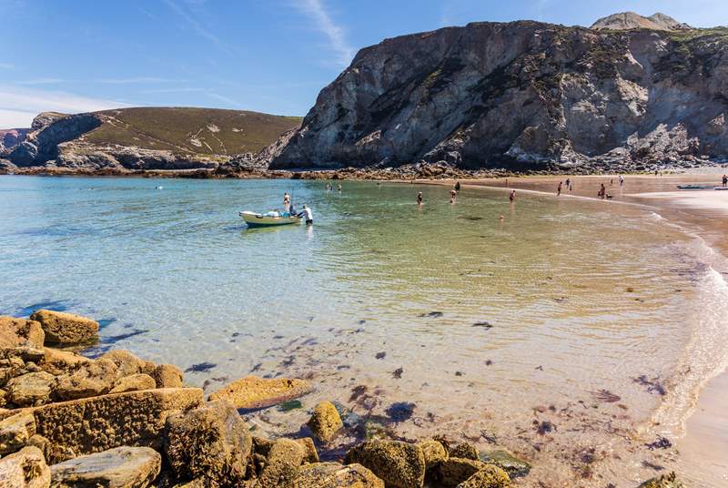The cove in St Agnes is perfect for bathing and building sandcastles. 