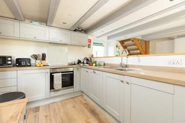 The fabulous Shaker-style kitchen.
