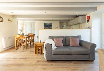 The open plan living space is lovely and light. 