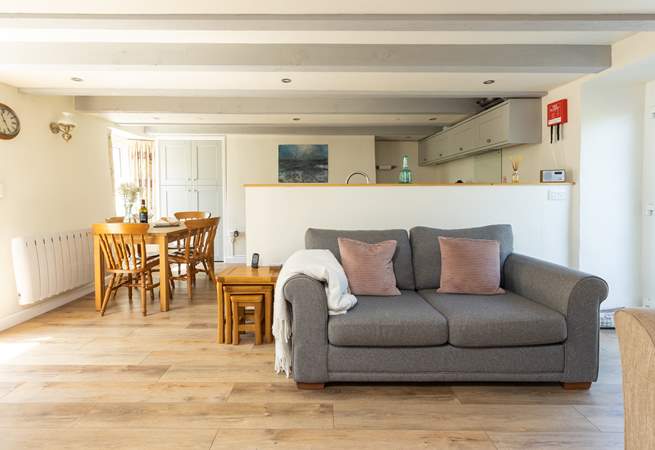 The open plan living space is lovely and light. 