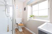The modern shower room is perfect for a long soak at the end of the day.
