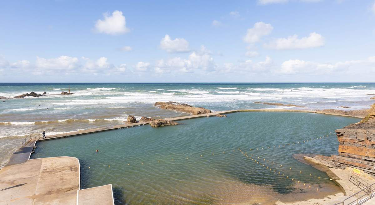 The sea pool at Bude is a popular place in summer.