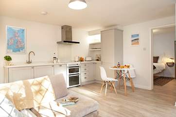 The gorgeous kitchen is fully equipped, should you fancy cooking rather than eating out.