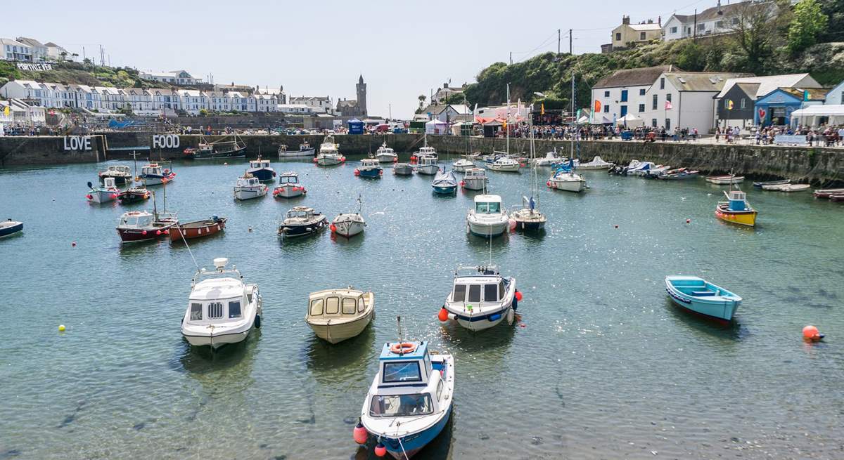 Porthleven harbour, here you will find boutique shops,  delicious restaurants and cafes.  