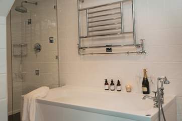 The lavish en suite bathroom wouldn’t look out of place in a five-star hotel.