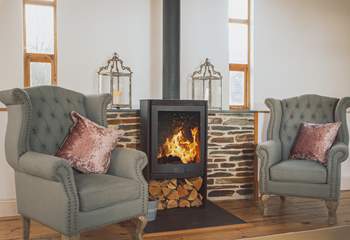 Snuggle up in front of the roaring wood-burner with a good book. 