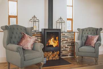 Snuggle up in front of the roaring wood-burner with a good book.