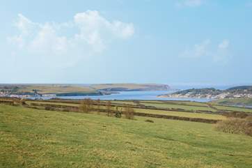 The glorious view of The Camel Estuary from Carthew Barn.