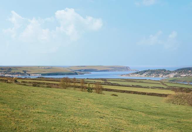 The glorious view of The Camel Estuary from Carthew Barn. 