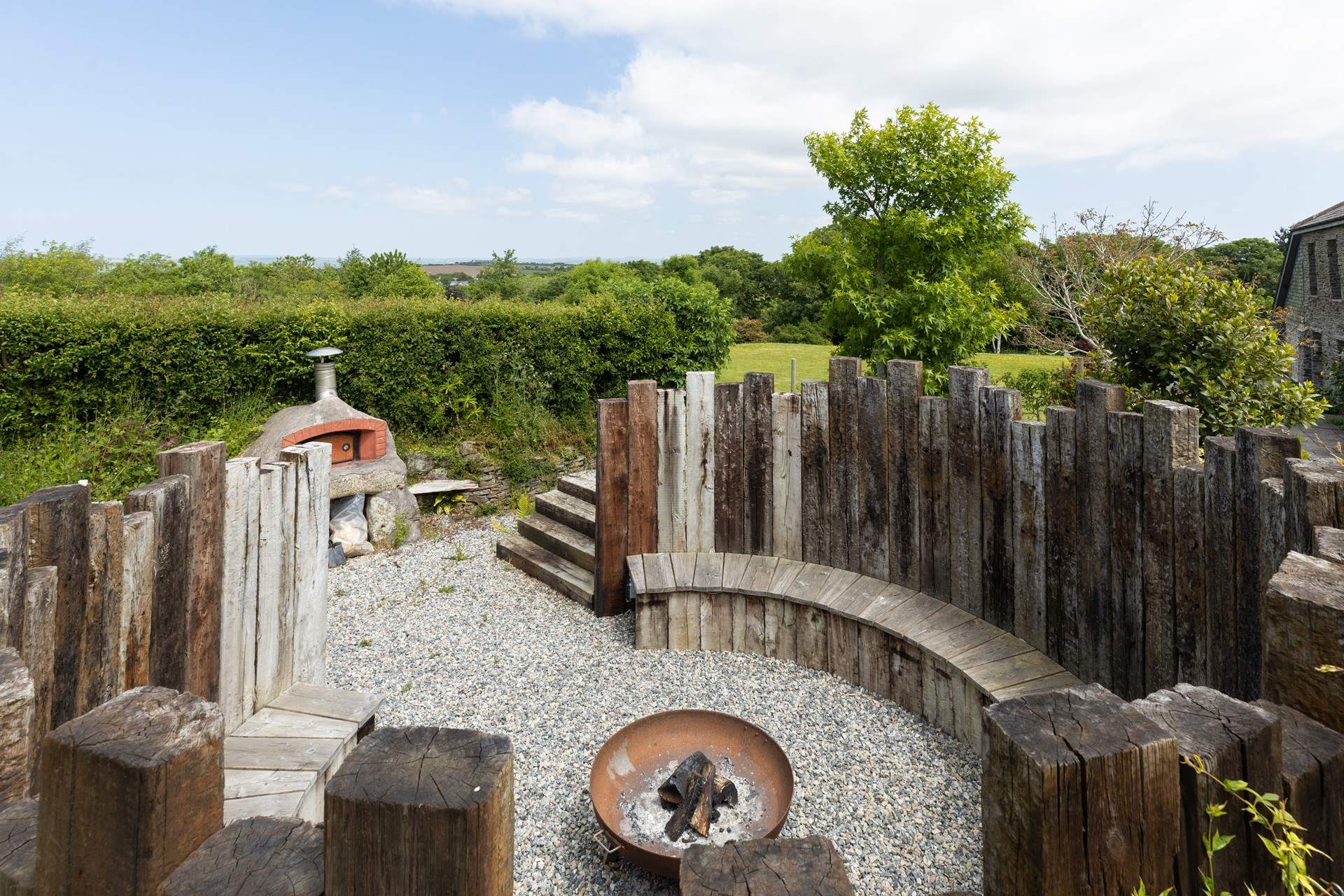 The enclosed outdoor seating area - sit at the end of the day and watch the stars appear in the night sky.