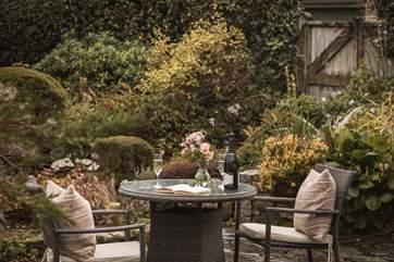The rear courtyard is idyllic and a lovely little spot for a glass of fizz.