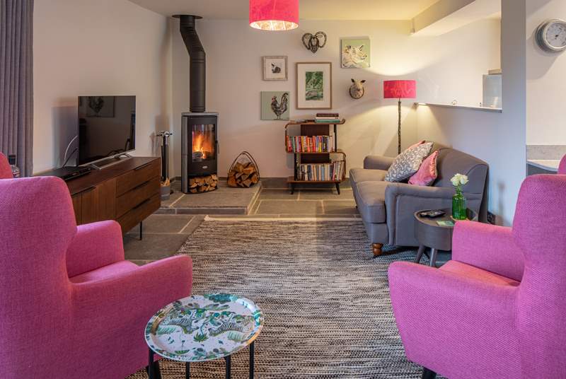 The cosy living area is the perfect zone to unwind and snuggle up.