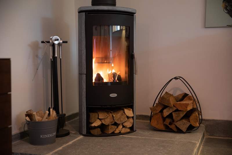 Stunning wood-burner to warm those chillier nights, especially as you have a unlimited stock of logs.