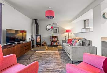 The cosy living area is the perfect zone to unwind and snuggle up.