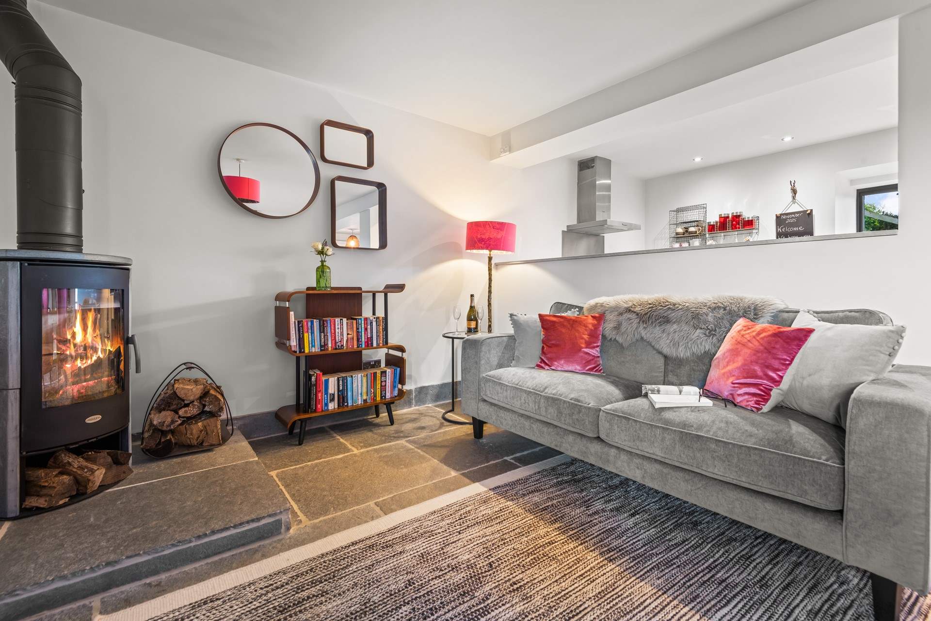 The stunning wood-burner to warm those chillier nights, especially as you have an unlimited stock of logs.