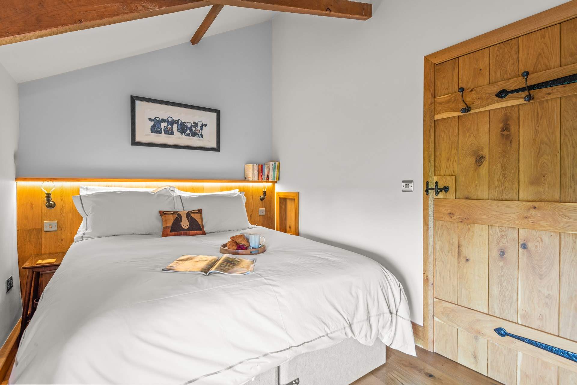 This glorious king-size bed also splits into two twin beds on request.