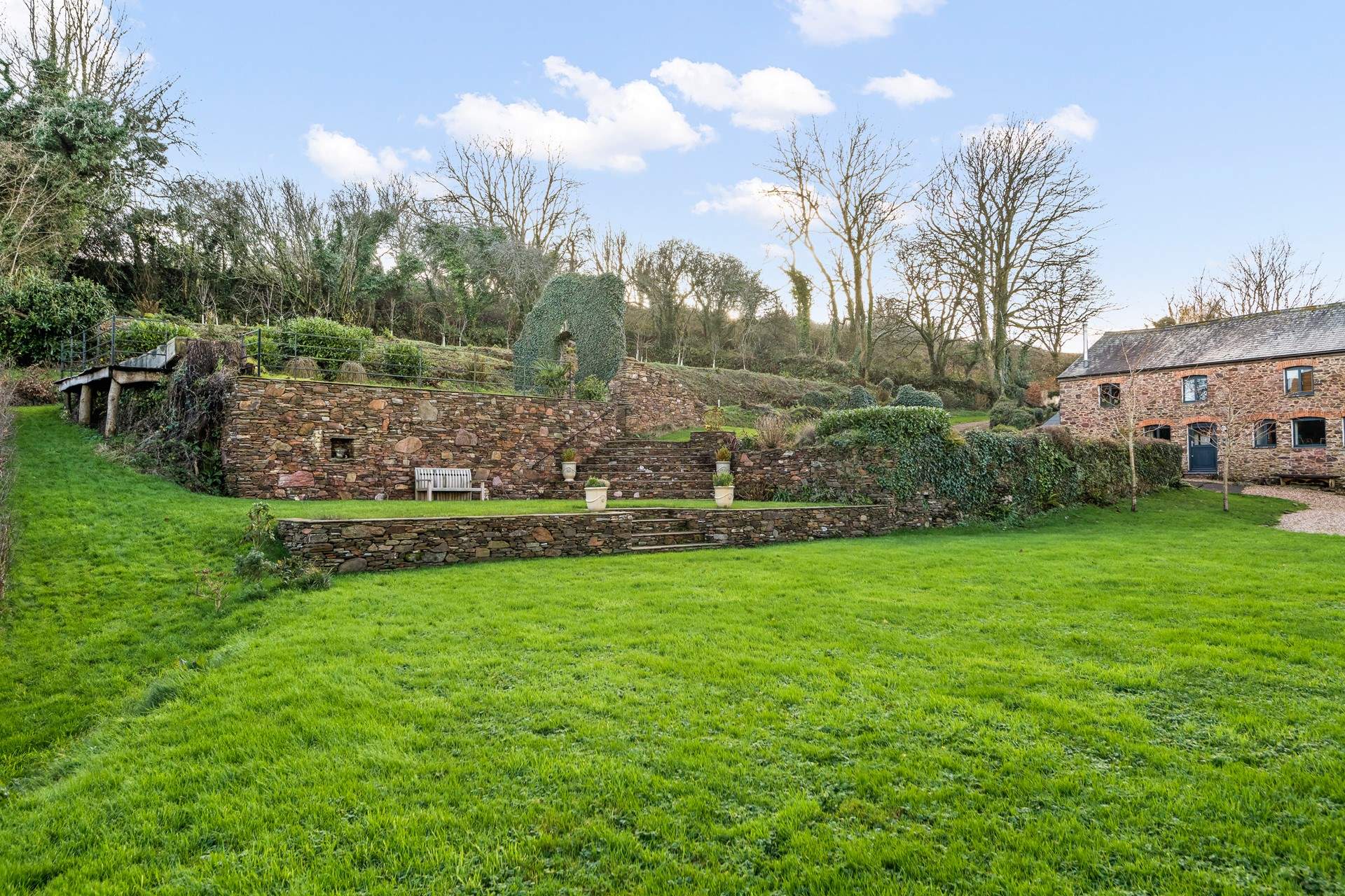 Peaking back at Higher Dinnicombe Cottage.